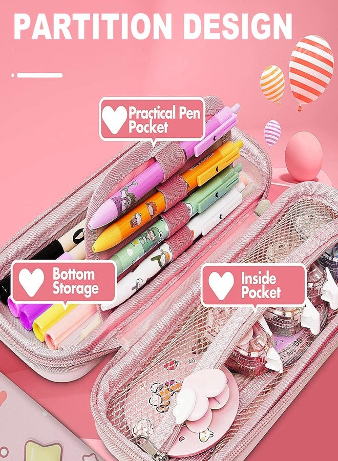 VGRASSP Stationery Pencil Pouch for Kids with Mini Calculator - Unicorn Theme Zipper Case with Multi Storage Compartments - School Supplies Organizer - Multicolor - Image 2
